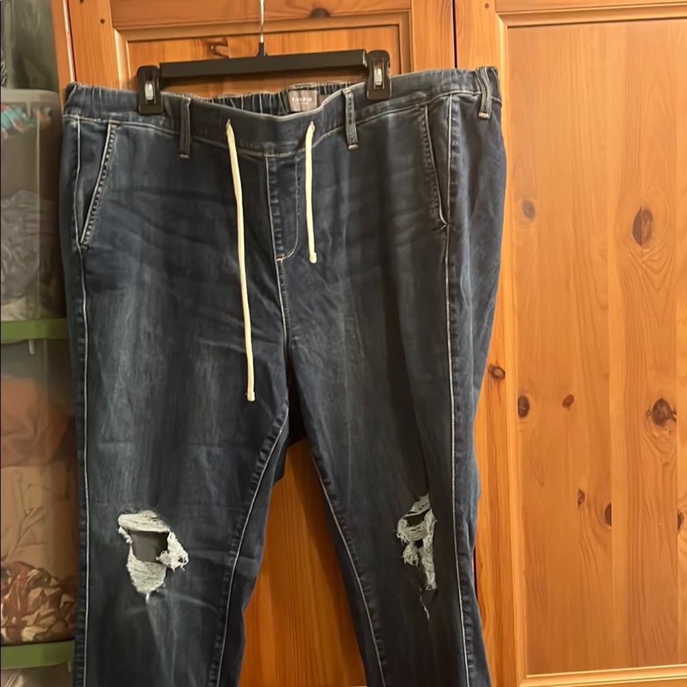 Torrid Dark Blue Distressed Relaxed Pants